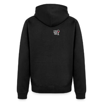 Zu Vino Sag Ich Nie No Wein I Weinliebhaber - Unisex Premium Bio Zip Hoodie - Schwarz - Hinten - Nico (187cm)