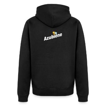 Lustiges Azubine Geschenk I Ausbildung Azubiene - Unisex Premium Bio Zip Hoodie - Schwarz - Hinten - Nico (187cm)