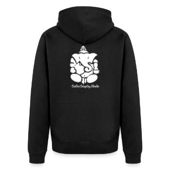 Ganesha avec mantra - Veste à capuche bio Premium Unisexe - noir - Dos - Nico (187cm)