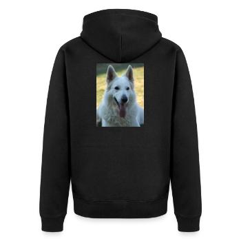 White Beauty - Unisex Premium Organic Zip Hoodie - black - Back - Nico (187cm)