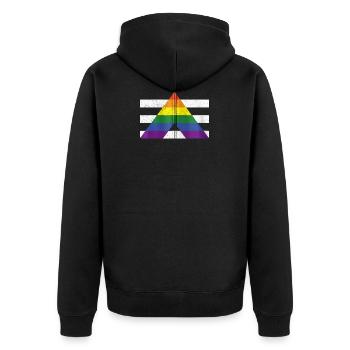 LGBT Straight Gay Ally Pride Flag For Hetero - Unisex Premium Bio Zip Hoodie - Schwarz - Hinten - Nico (187cm)
