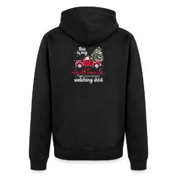 This Is My Christmas Movies Watching - Unisex Premium Organic Zip Hoodie - black - Back - Nico (187cm)