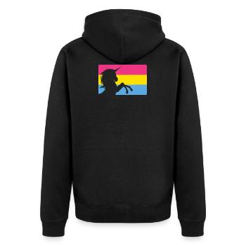 Pansexual Unicorn Pan Pride Flag Men Women Gift - Unisex Premium Organic Zip Hoodie - black - Back - Nico (187cm)