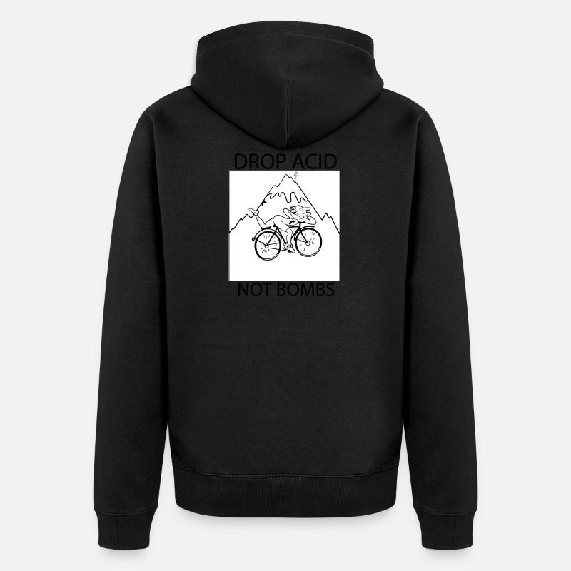 Le LSD laisse tomber de l'acide, pas des bombes - Veste à capuche bio Premium Unisexe - noir