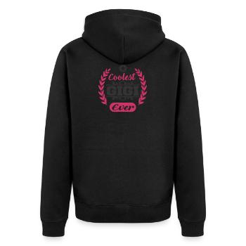 GIGI - Unisex Premium Bio Zip Hoodie - Schwarz - Hinten - Nico (187cm)