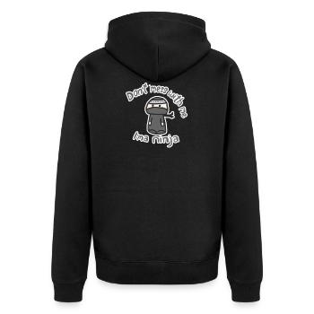 Girl s I ma Ninja Tee - Unisex Premium Bio Zip Hoodie - Schwarz - Hinten - Nico (187cm)