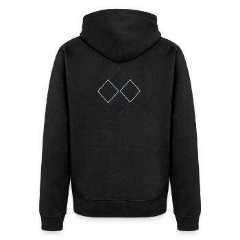 NOIR ET BLANC LOSANGE, géométrique - Veste à capuche bio Premium Unisexe - noir - Dos - Nico (187cm)