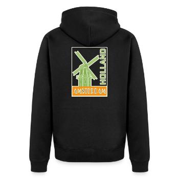 Ambiances Amsterdam - Veste à capuche bio Premium Unisexe - noir - Dos - Nico (187cm)