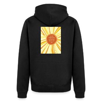 Les Miserable Quote - Unisex Premium Organic Zip Hoodie - black - Back - Nico (187cm)