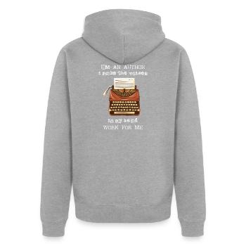 Autor Schriftsteller - Unisex Premium Bio Zip Hoodie - Grau meliert - Hinten - Nico (187cm)