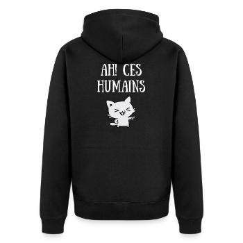 ah! ces humains - Veste à capuche bio Premium Unisexe - noir - Dos - Nico (187cm)