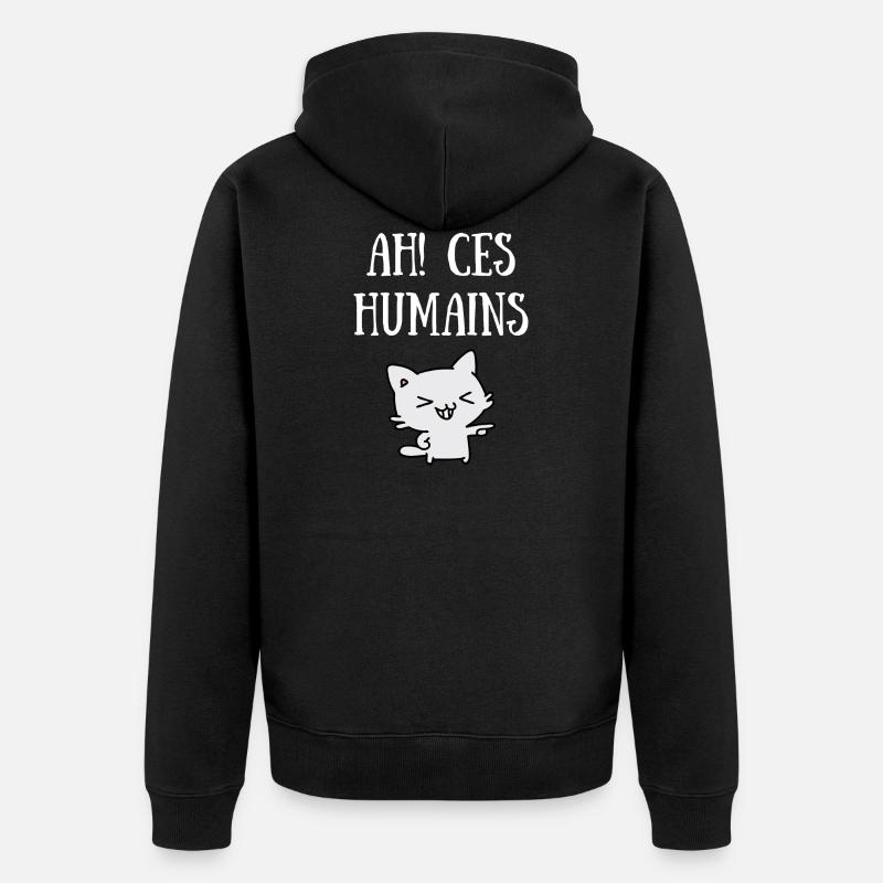 ah! ces humains - Veste à capuche bio Premium Unisexe - noir