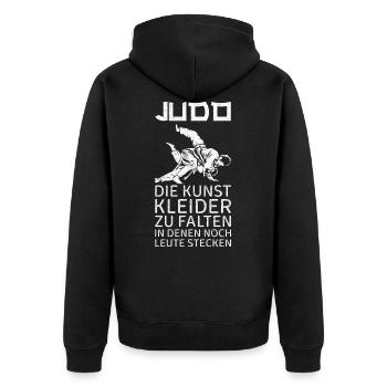 Asiatische Kampfkunst Judoka Judokämpfer Geshenk - Unisex Premium Bio Zip Hoodie - Schwarz - Hinten - Nico (187cm)