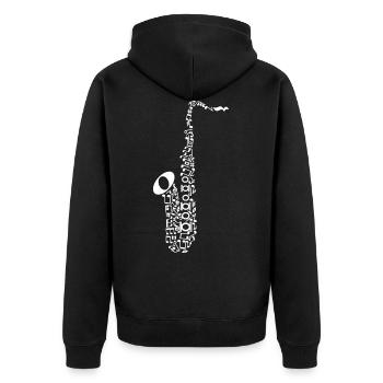 Saxophone - Veste à capuche bio Premium Unisexe - noir - Dos - Nico (187cm)