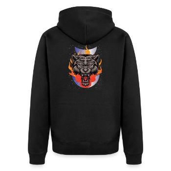 Monster Werewolf - Unisex Premium Organic Zip Hoodie - black - Back - Nico (187cm)