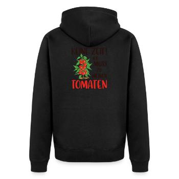 Gärtner Tomaten Tomate Gartenarbeit Strebergarten - Unisex Premium Bio Zip Hoodie - Schwarz - Hinten - Nico (187cm)