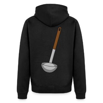 Suppenkelle Küche kochen Koch Köchin Suppe - Unisex Premium Bio Zip Hoodie - Schwarz - Hinten - Nico (187cm)