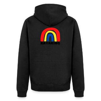 Kayaking Rainbow. - Unisex Premium Organic Zip Hoodie - black - Back - Nico (187cm)