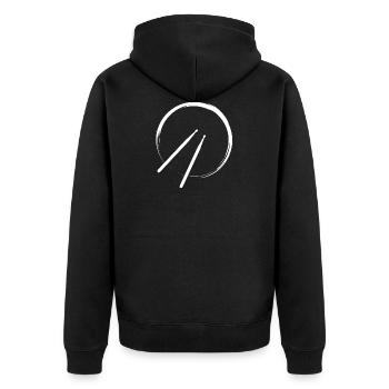 Tambours, tambours, batteries, baguettes - Veste à capuche bio Premium Unisexe - noir - Dos - Nico (187cm)