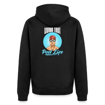 Schwimmen Spruch für einen Schwimmer - Unisex Premium Bio Zip Hoodie - Schwarz - Hinten - Nico (187cm)