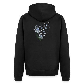 Cottagecore Aesthetic Dandelion - Unisex Premium Organic Zip Hoodie - black - Back - Nico (187cm)