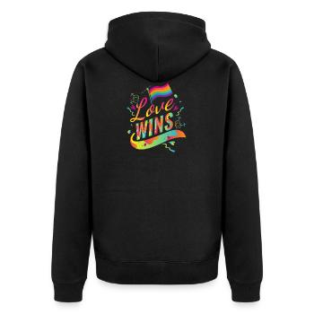 Love Wins LGBT Gay Pride CSD Gender Queer Trans - Veste à capuche bio Premium Unisexe - noir - Dos - Nico (187cm)