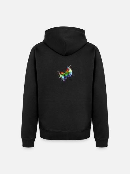 Butterfly Splash Of Colour - Unisex Premium Organic Zip Hoodie - black