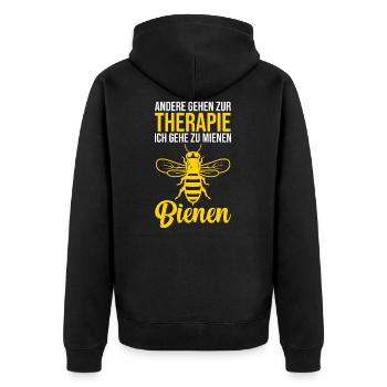 Bienen Therapie Honig Bienenzucht Imkern Imker - Unisex Premium Bio Zip Hoodie - Schwarz - Hinten - Nico (187cm)