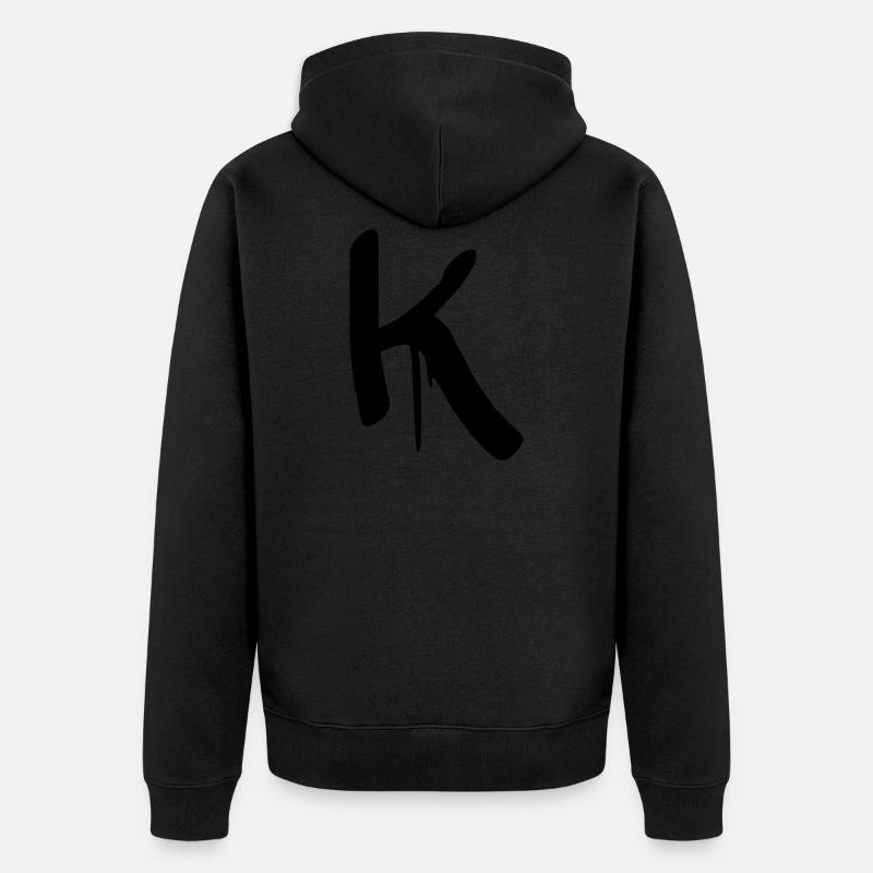 lettre K - Veste à capuche bio Premium Unisexe - noir