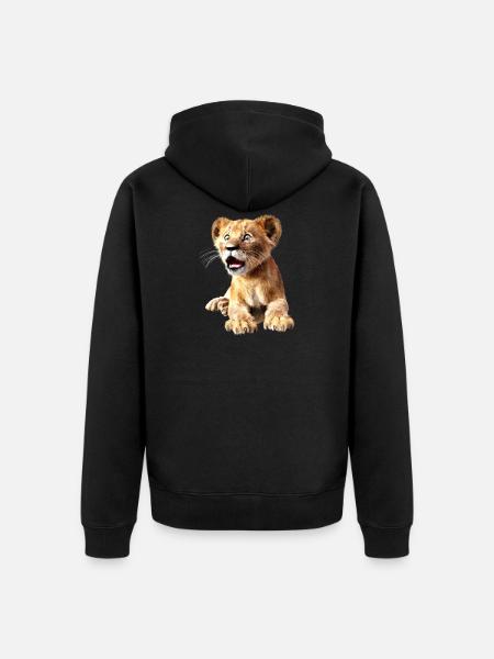 Leo, løve baby, stjernetegn Tegn Leo - Premium økologisk unisex-hættejakke - sort