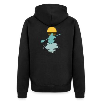 Kayak Sunset I Kayaking I Kayaker - Unisex Premium Organic Zip Hoodie - black - Back - Nico (187cm)
