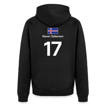 Island Beuveux maillot de football beuverie T-shirt - Veste à capuche bio Premium Unisexe - noir - Dos - Nico (187cm)