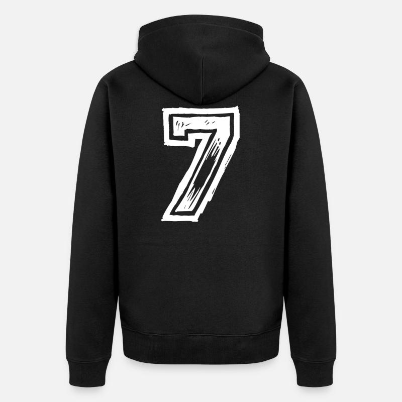7 nombre de maillots - Veste à capuche bio Premium Unisexe - noir