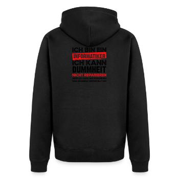 Informatiker Humor lustiger Spruch IT-Berater - Unisex Premium Bio Zip Hoodie - Schwarz - Hinten - Nico (187cm)