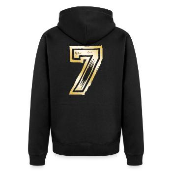 7 Nombre d’or - Veste à capuche bio Premium Unisexe - noir - Dos - Nico (187cm)
