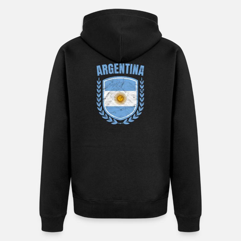 Argentinien - Unisex Premium Bio Zip Hoodie - Schwarz
