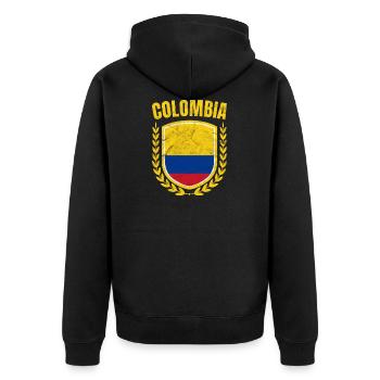 Colombie - Veste à capuche bio Premium Unisexe - noir - Dos - Nico (187cm)