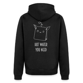 Tee - Unisex Premium Bio Zip Hoodie - Schwarz - Hinten - Nico (187cm)