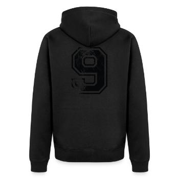 Number 9 Team Football Baseball Basketball University - Unisex Premium Organic Zip Hoodie - black - Back - Nico (187cm)