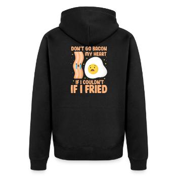 bacon egg Design for a song joke lovers - Unisex Premium Organic Zip Hoodie - black - Back - Nico (187cm)