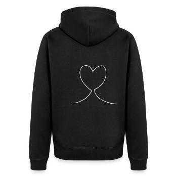 Symbole du cœur amour - Veste à capuche bio Premium Unisexe - noir - Dos - Nico (187cm)