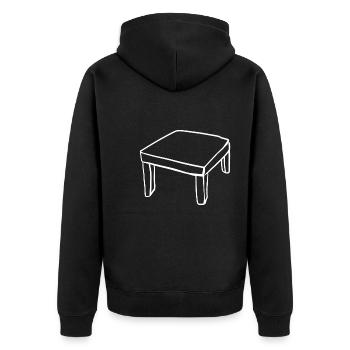 Meubles de table Icône Cartoon - Veste à capuche bio Premium Unisexe - noir - Dos - Nico (187cm)