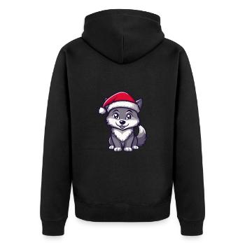 Loup Weihnachten Noël - Veste à capuche bio Premium Unisexe - noir - Dos - Nico (187cm)