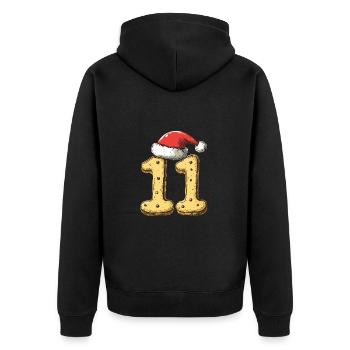 11 Numéro Noël - Veste à capuche bio Premium Unisexe - noir - Dos - Nico (187cm)