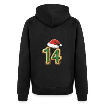 14 Zahl Weihnachten - Unisex Premium Bio Zip Hoodie - Schwarz - Hinten - Nico (187cm)