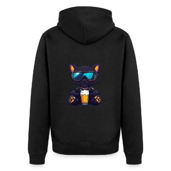 Bière de ski Panther - Veste à capuche bio Premium Unisexe - noir - Dos - Nico (187cm)