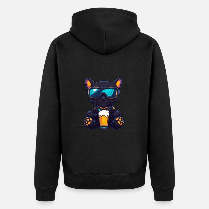 Bière de ski Panther - Veste à capuche bio Premium Unisexe - noir