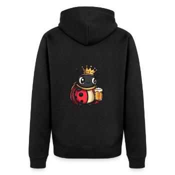 Coccinelle bière drôle - Veste à capuche bio Premium Unisexe - noir - Dos - Nico (187cm)