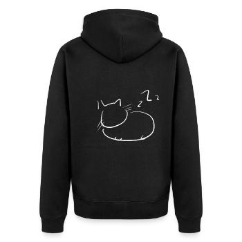 schlafen katze tier symbol gute nacht - Unisex Premium Bio Zip Hoodie - Schwarz - Hinten - Nico (187cm)