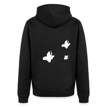 symbole formen drei schmetterling biene tiere - Unisex Premium Bio Zip Hoodie - Schwarz - Hinten - Nico (187cm)